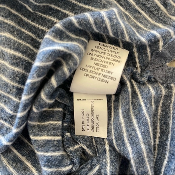 johnnie-O Brewster Linen Blend Striped Polo Medium in Lake - Picture 4 of 6